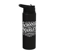Scrooge and Marley London, England White Print Stainless Steel Insulated Water Bottle