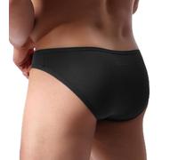 Scrotum Bulge Pouch Briefs Men Sexy Underwear Low Rise Breathable Underpants Mesh Penis Big Pouch Panties Erotic Bikini Bottom Black