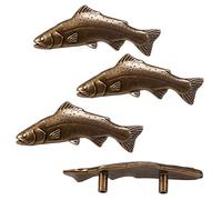 SCRTB 4Pcs Fish knobs for Door Cabinet Closet Drawer Cupboard Dresser Wardrobe Furniture Kitchen Handle for Home Office Kitchen Pull