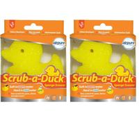 Scrub-a-Duck Sponge Scourer | Odour Resistant | Non Scratch | Dishwasher Safe | Cleaning Product for Kitchen & Bathroom (Pack of 2)