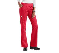 Scrub Bottoms Knit Waist Cargo Pants SKR110- Red, S, Petite