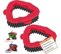 Scrub Brush Mop Head Replacement Compatible with Vileda EasyWring 1 Tank System Hard Bristle Scrubbing Floor Scrubber for Bathroom Garage Kitchen Floor Pools Wall Upgrade 2PCS