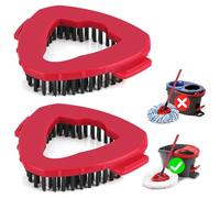 Scrub Brush Mop Head Replacement Compatible with Vileda EasyWring 1 Tank System Hard Bristle Scrubbing Floor Scrubber for Bathroom Garage Kitchen Floor Pools Wall 2Pcs