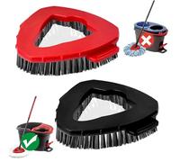 Scrub Brush - Spin Mop Scrubber Head Replacement Compatible O Cedar Easywring 1 Tank System, Stiff Bristle Cleaning Brush for Bathroom, Kitchen, Tub, Carpet, Tile (2 Pack)
