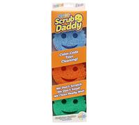 Scrub Daddy Colors Kitchen Sponges, Dish Sponges for Washing Up, Texture Changing Washing Up Sponge, Non Scratch Dish Scrubber, Odour Resistant Bathroom Cleaning Products, Dishwasher Safe, Pack of 3