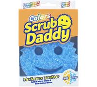 Scrub Daddy Colors, Sponge Scrubber, Dish Sponges for Washing Up, Texture Changing Non Scratch Scourers, Cleaning Products for Kitchen & Bathroom, Odour Resistant, Dishwasher Safe, Blue