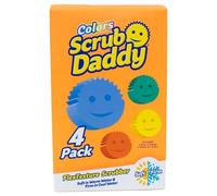 Scrub Daddy Colors, Sponge Scrubber Multipack, Dish Sponges for Washing Up, Texture Changing Non Scratch Scourers, Cleaning Products for Kitchen & Bathroom, Odour Resistant, Dishwasher Safe, Pack of 4