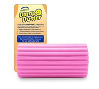 Scrub Daddy Damp Duster, Multipurpose Dusters for Cleaning - Wooden & Venetian Blind Cleaner Tool, Ridged Wet Dust Sponge for Skirting Board, Radiator, Blinds & Mirrors, Home Cleaning Products, Pink