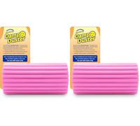 Scrub Daddy Damp Duster, Multipurpose Dusters for Cleaning - Wooden & Venetian Blind Cleaner Tool, Ridged Wet Dust Sponge for Skirting Board, Radiator, Blinds & Mirrors, Home Cleaning Products, Pink