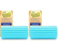 Scrub Daddy Damp Duster, Multipurpose Dusters for Cleaning - Wooden & Venetian Blind Cleaner Tool, Ridged Wet Dust Sponge for Skirting Board, Radiator, Blinds & Mirrors, Home Cleaning Products, Blue