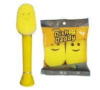 Scrub Daddy Dish Daddy Wand & Refill Heads, Soap Dispensing Dish Brush