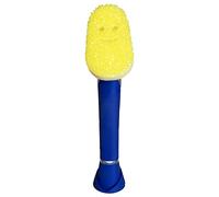 Scrub Daddy Dish Wand Scrubbing Brush with Handle, Soap Dispensing Dish Brushes, Texture Changing Washing Up Sponges With Liquid Dispenser, Scrubber with Scraper & Detachable Head Sponge, Blue