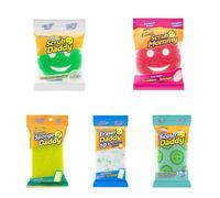 Scrub Daddy Essentials Complete Bundle with Scrub Mommy, Scour Daddy, Sponge Daddy & Eraser Daddy, Smiley Face Sponges for Cleaning & Washing Up