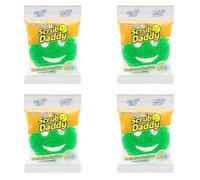 Scrub Daddy Essentials Kitchen Sponges, Washing Up Dish Sponges, Texture Changing Washing Up Sponge, Non Scratch Dish Scrubber, Odour Resistant Bathroom Cleaning Products, Dishwasher Safe, Pack of 4