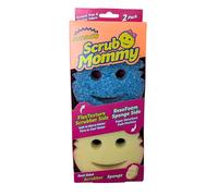 Scrub Daddy Scrub Mommy Cleaning Sponges - Dual Sided Non Scratch Sponge Scourers, Smiley Kitchen Sponges for Dishwashing & Bathroom, FlexTexture Dish Scrubber Sponge, Blue Twin Pack