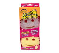 Scrub Daddy Scrub Mommy Washing Up Sponge - Dual Sided Scrubbing Non Scratch Scourers, Smiley Face Sponges for Cleaning Kitchen & Bathroom, Dish Scrubber, FlexTexture Home Products, Violet Twin Pack