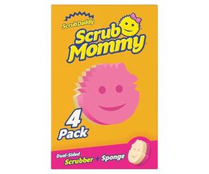 Scrub Daddy Scrub Mommy Cleaning Sponges - Dual Sided Non Scratch Sponge Scourers, Smiley Kitchen Sponges for Dishwashing & Bathroom, FlexTexture Dish Scrubber Sponge, Assorted 4 Pack