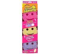 Scrub Daddy Scrub Mommy - Dish Scrubber + Non-Scratch Cleaning Sponges Kitchen, Bathroom + Multi-Surface Safe - Dual-Sided Dish Sponges for Scrubbing + Wiping Spills (3 Count) - Online Exclusive