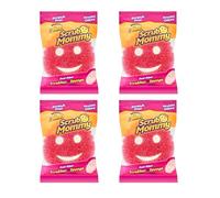 Scrub Daddy Scrub Mommy Essentials Cleaning Sponges - Dual Sided Non Scratch Sponge Scourers, Smiley Kitchen Sponges for Dishwashing & Bathroom, Slim FlexTexture Dish Scrubber Sponge, Pack of 4