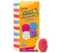 Scrub Daddy Scrub Mommy Kitchen Sponges for Dishes and Spills - Two Sided Dish Scrubber Sponge for Cleaning - Multicolor Bulk Pack - Stain and Odor Resistant (Pack of 9)