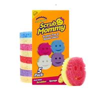 Scrub Daddy Scrub Mommy Kitchen Sponges for Dishes & Wiping Spills - Dual-Sided Dish Scrubber Sponge for Cleaning - Multi-Colored Bulk Pack - Stain & Odor Resistant (5 Count)