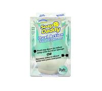 Scrub Daddy Soap Dispenser, Soap Daddy Dual Action Washing Up Liquid Detergent Holder for Dishes, Refillable Kitchen & Bathroom Sink Dispensers, Push Down Pump Bottle, White Flower Design