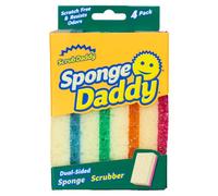 Scrub Daddy Sponge Daddy, Dual Sided Sponge Scrubber, Dish Sponges for Washing up, Non Scratch Scourers for Cleaning Dishes, Bathroom Scrubbing Tool, Assorted Kitchen Sponges Multipack