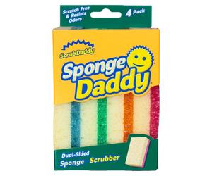 Scrub Daddy Sponge Daddy, Dual Sided Sponge Scrubber, Dish Sponges for Washing up, Non Scratch Scourers for Cleaning Dishes, Bathroom Scrubbing Tool, Assorted Kitchen Sponges Multipack