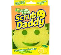Scrub Daddy Sponge - Lemon Fresh Scent - Scratch-Free Scrubber for Dishes and Home, Odor Resistant, Soft in Warm Water, Firm in Cold, Deep Cleaning, Dishwasher Safe, Multi-use, Functional, 1ct