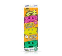 Scrub Daddy Sponge Set - Scrub Mommy Power Flower Dual- Sided Sponge and Scrubber - Non Scratch Sponge for Dishes and Home, Odor Resistant, Firm in Cold Water Soft in Warm, Multi-Surface 3 ct
