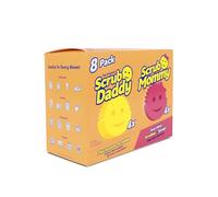 Scrub Daddy Sponges 4ct + Scrub Mommy 4ct - Scratch-Free Multipurpose Dish Sponges - BPA Free & Made with Polymer Foam - Stain & Odor Resistant Kitchen Sponge (8 Pack)