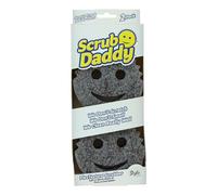 Scrub Daddy Style Dish Sponge Twin Pack, Smiley Face Sponges for Cleaning & Washing Up - Multipack Kitchen Non Scratch Scourers with FlexTexture Firm & Soft Scrubbing, Dishwashing Scrubber - Grey