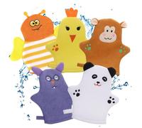 Scrub Gloves 5 Pieces Reusable Non Slip Tool | Bathing Shower Mittens for Boy Girl Adult Body Bathroom Home Indoor