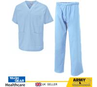 Scrub Medical Uniform V-Neck Top & Trouser Women Men Nurse Hospital Work Medical
