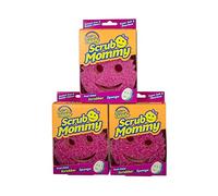Scrub Mommy Dual Sided Cleaning Sponge 3 Pack - Firm Scrubber and Gentle Sponge in one - Scrub Daddy Texture Changing Scourer - (Pink)