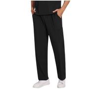Scrub Pant for Men UK Medical Uniforms Hospital Doctors Lightweight Trousers with Pockets Moisture Wicking Bottoms Slim Fit Stretch Jogger Solid Color Wrinkle-Resistant, Nurse Healthcare Work Black