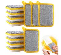 Scrub Sponges: 20 Pack Reusable Cleaning Sponge Pads with Double-Sided Scrubber, Super Absorbent Dish Cloths for Pans, Dishes, Sinks and Bathroom Surfaces,