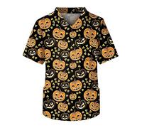 Scrub Top Men Hairdressing Tunic Hospital Scrubs Scrubs Uniforms Women Set Scrub Tops for Women UK Dog Grooming Tunic Women Breast Cancer Shirts for Women Beauty Uniforms(6-Ginger,4XL)