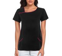 Scrub Top Tunic Uniform Utility Shirt Dog Grooming Work Short Sleeve Workwear Nurses Tunic Womens Dentists Work Wear Carers Vets Top Uniforms Halloween Cosplay Cancer T Shirts