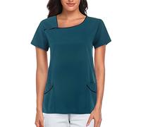 Scrub Top Tunic Uniform Utility Shirt Dog Grooming Work Short Sleeve Workwear Nurses Tunic Womens Dentists Work Wear Carers Vets Top Uniforms Halloween Cosplay Cancer T Shirts
