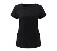 Scrub Top Tunic Uniform Utility Shirt Dog Grooming Work Short Sleeve Workwear Nurses Tunic Womens Dentists Work Wear Carers Vets Top Uniforms Halloween Cosplay Cancer T Shirts