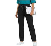 Scrub Trousers for Women Nursing Pants with Drawstring Elastic Waist 5 Pockets Medical Scrub Trousers Comfort Fit Moisture Wicking Wear Pant Solid Color Bottoms Hospital Clinic Uniform