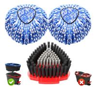 Scrubber Brush & Mop Heads Replacement for Vileda H2PrO/RinseClean Spin Mop