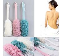 Scrubber for Shower, Body Back Scrubber for Shower with Non-Slip Handle 2 Pack Blue Pink 42x12CM(Pink)