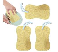 Scrubber Sponges - Kitchen Sponges | Scrub Sponge | Microfiber Scrubber | 3 Piece Wood Pulp Cotton Scouring Pad for Cleaning Countertops Removing Dirt Dishwashing Car Wash Bathroom Kitchen