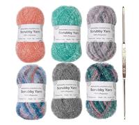 Scrubbies Yarn - Polyester Assorted Colors, Crochet Weave Fiber, Durable Craft Material | Tea Towel Making Kitchen Scrub Textured Project Crochet DIY Home Cleaning Project