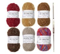 Scrubbies Yarn - Polyester Assorted Colors, Crochet Weave Fiber, Durable Craft Material | Tea Towel Making Kitchen Scrub Textured Project Crochet DIY Home Cleaning Project