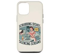 Scrubbing Dishes Silencing Screams 1950s Housewife Retro Case for iPhone 12/12 Pro