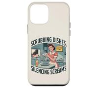 Scrubbing Dishes Silencing Screams 1950s Housewife Retro Case for iPhone 12 mini