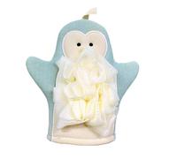 Scrubbing Gloves for Body - Penguin Shape Washing Gloves for Body - Shower Puff, Bathing Accessories, Loofah Sponge, Rich Foaming Towel for Men Women Kids Families